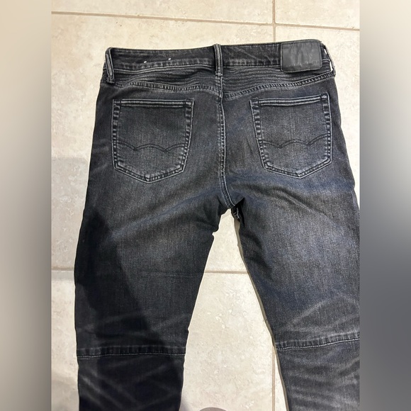 Men’s American eagle black motto stacked ripped skinny jeans size 34x32 - Picture 11 of 11